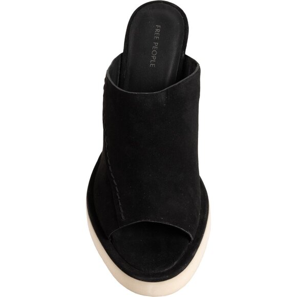 NEW Free People Running in Wedges Sandals - Suede For Women black 252 - Picture 3 of 8
